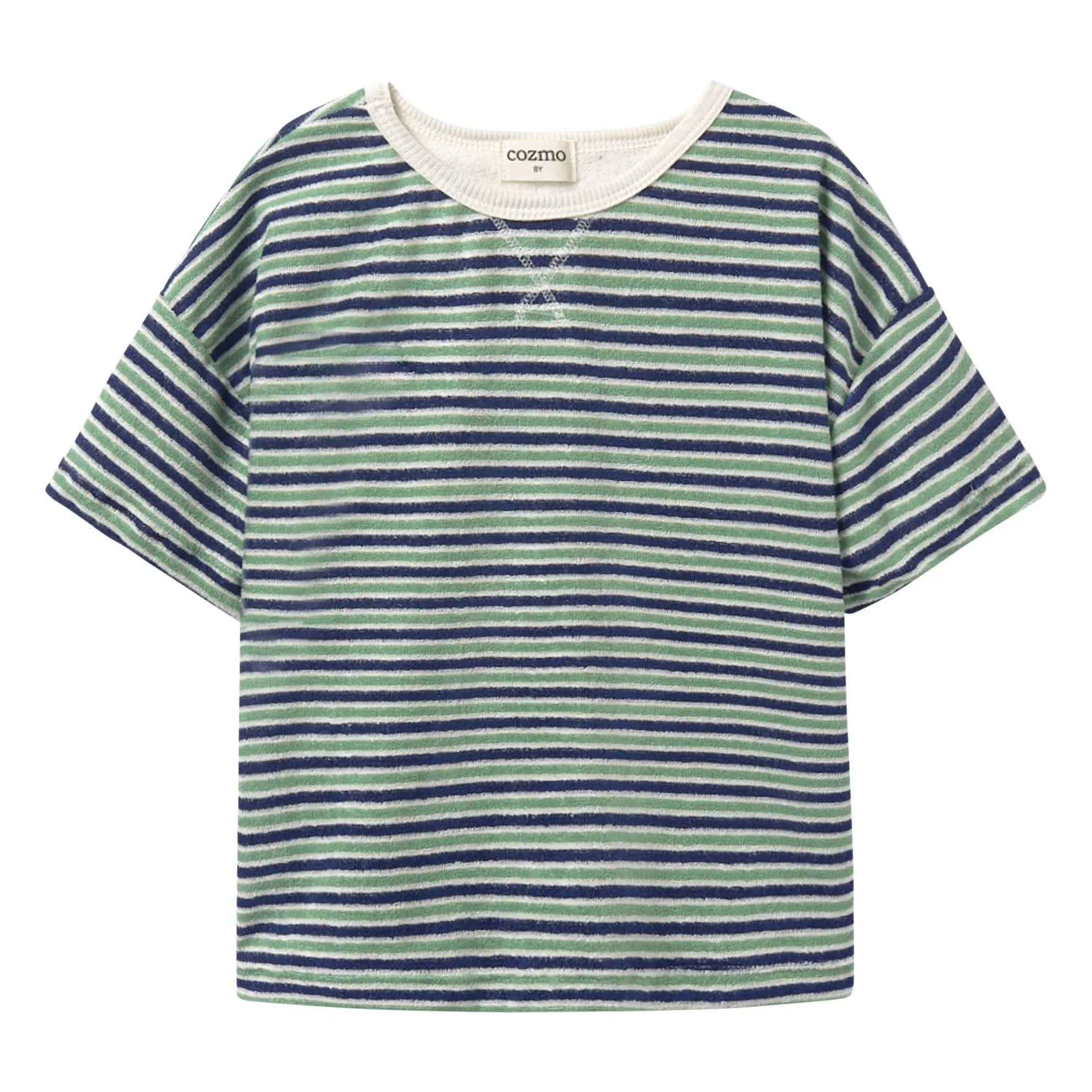 Cozmo Navy Blue Enea Striped Terry T-Shirt
