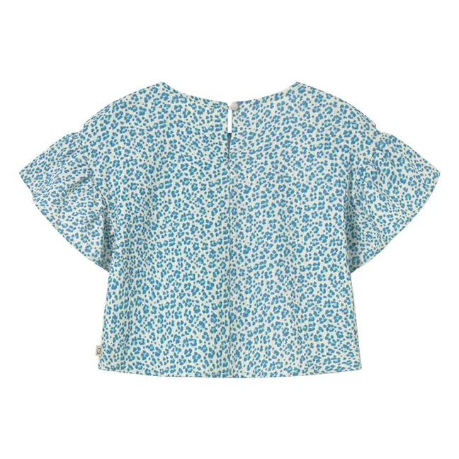 Blouse Dunal Léopard | Bleu turquoise