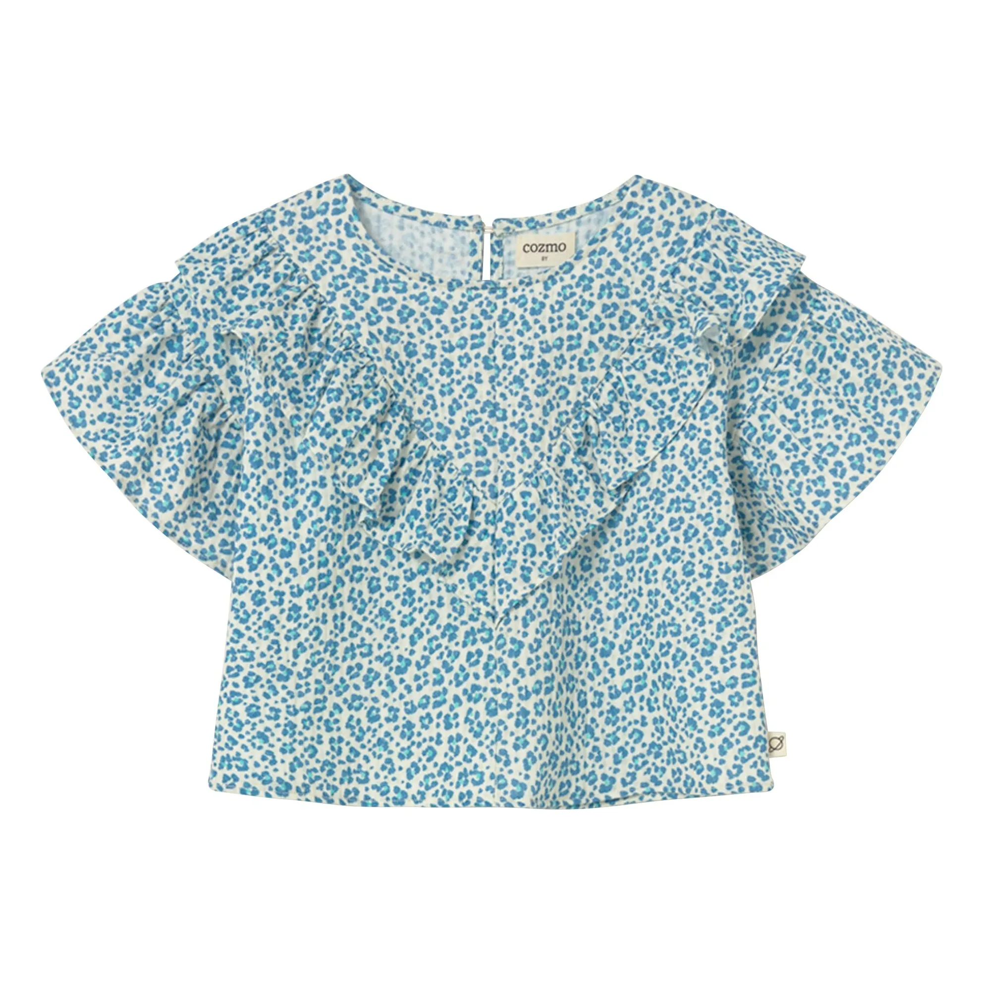 Cozmo Turquoise Dunal Leopard Blouse