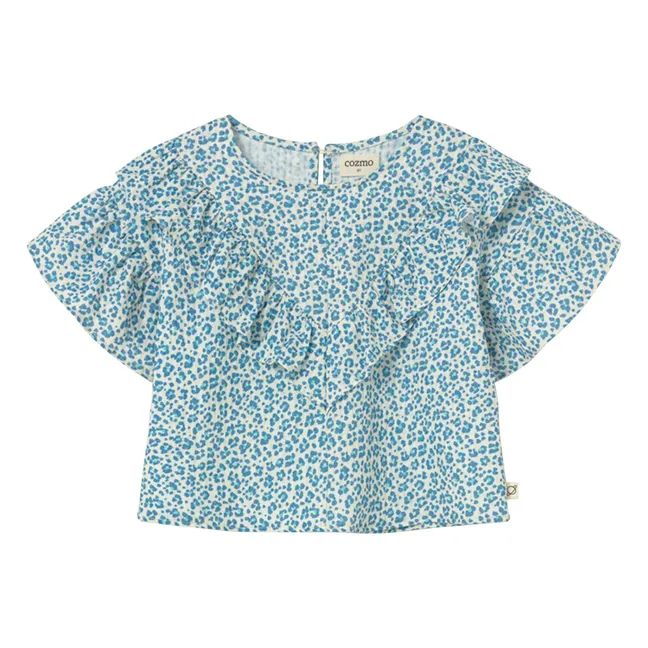 Blusa Dunal Leopardo | Azul Turquesa