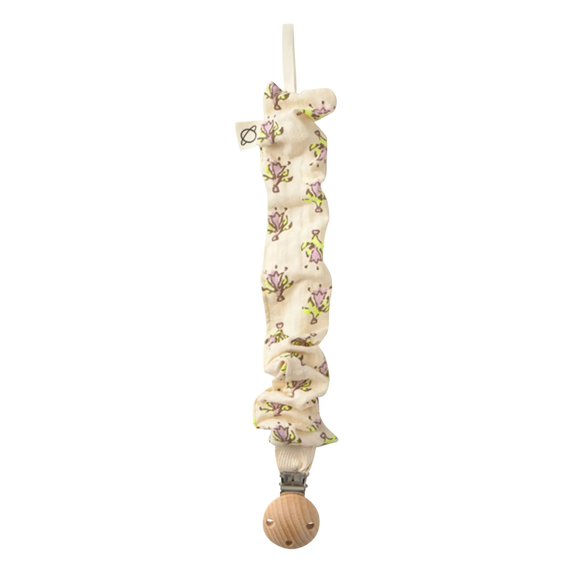 Attache-tétine Dummy Fleurie Coton Bio | Lavande- Image produit n°0