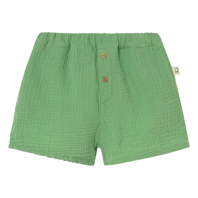 Pantalones cortos de gasa de algodón Dale | Verde Prado