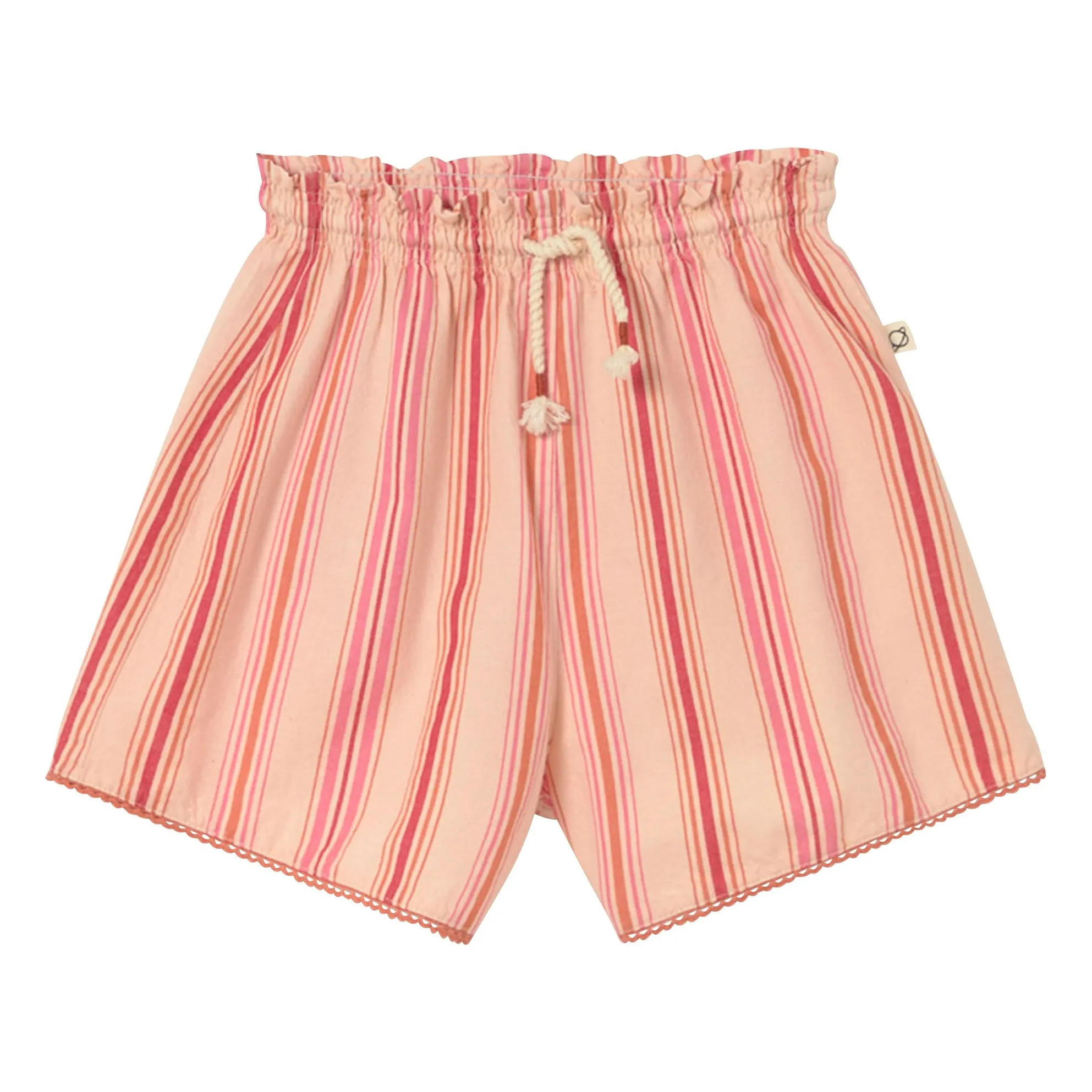 Cozmo Pink Nia Striped Organic Cotton Shorts