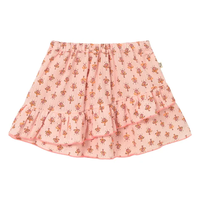 Jupe Molly Fleurie Coton Bio | Rose poudré