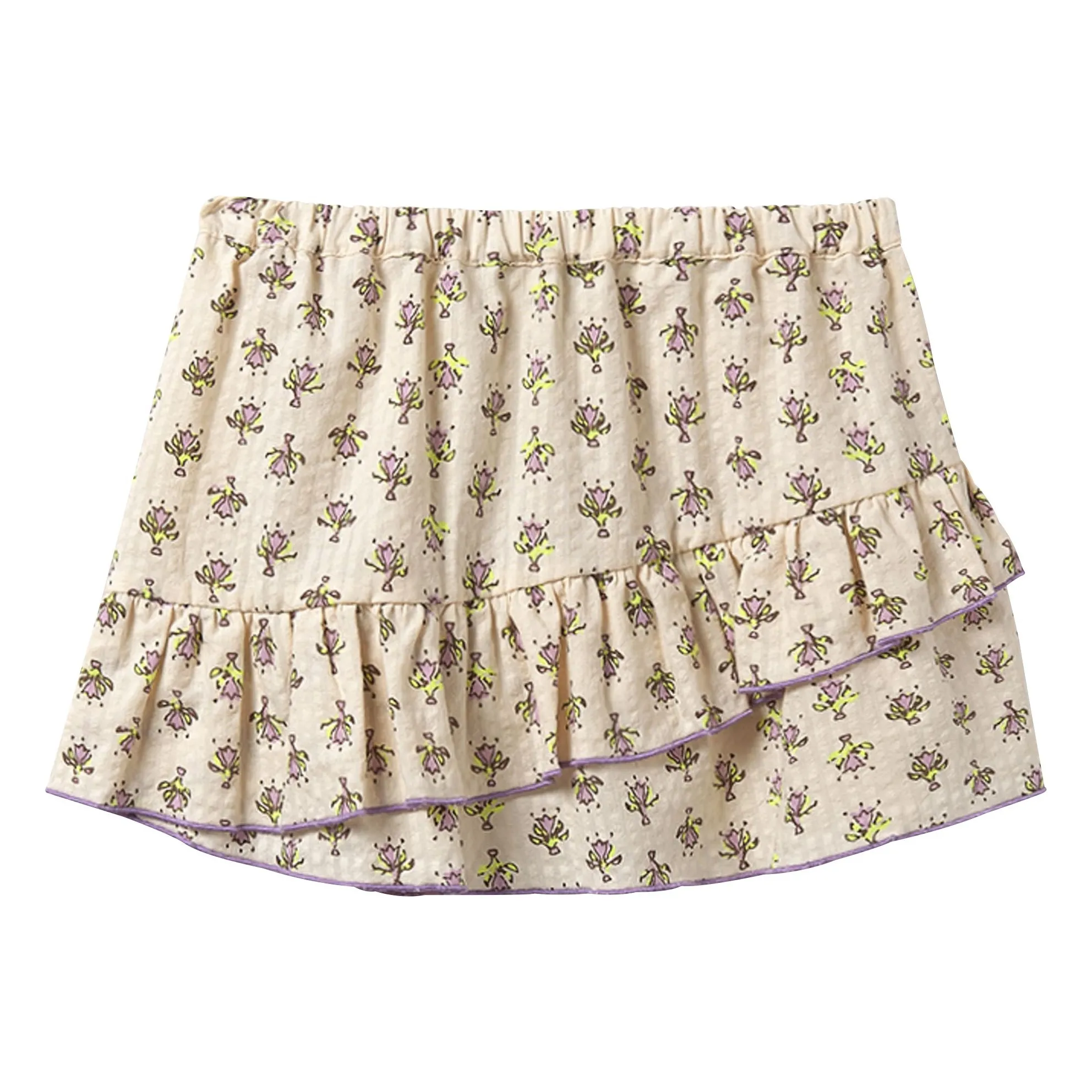 Jupe Molly Fleurie Coton Bio | Lavande- Image produit n°0