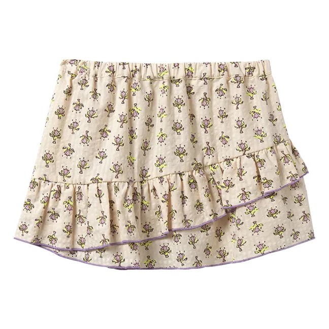 Jupe Molly Fleurie Coton Bio | Lavande