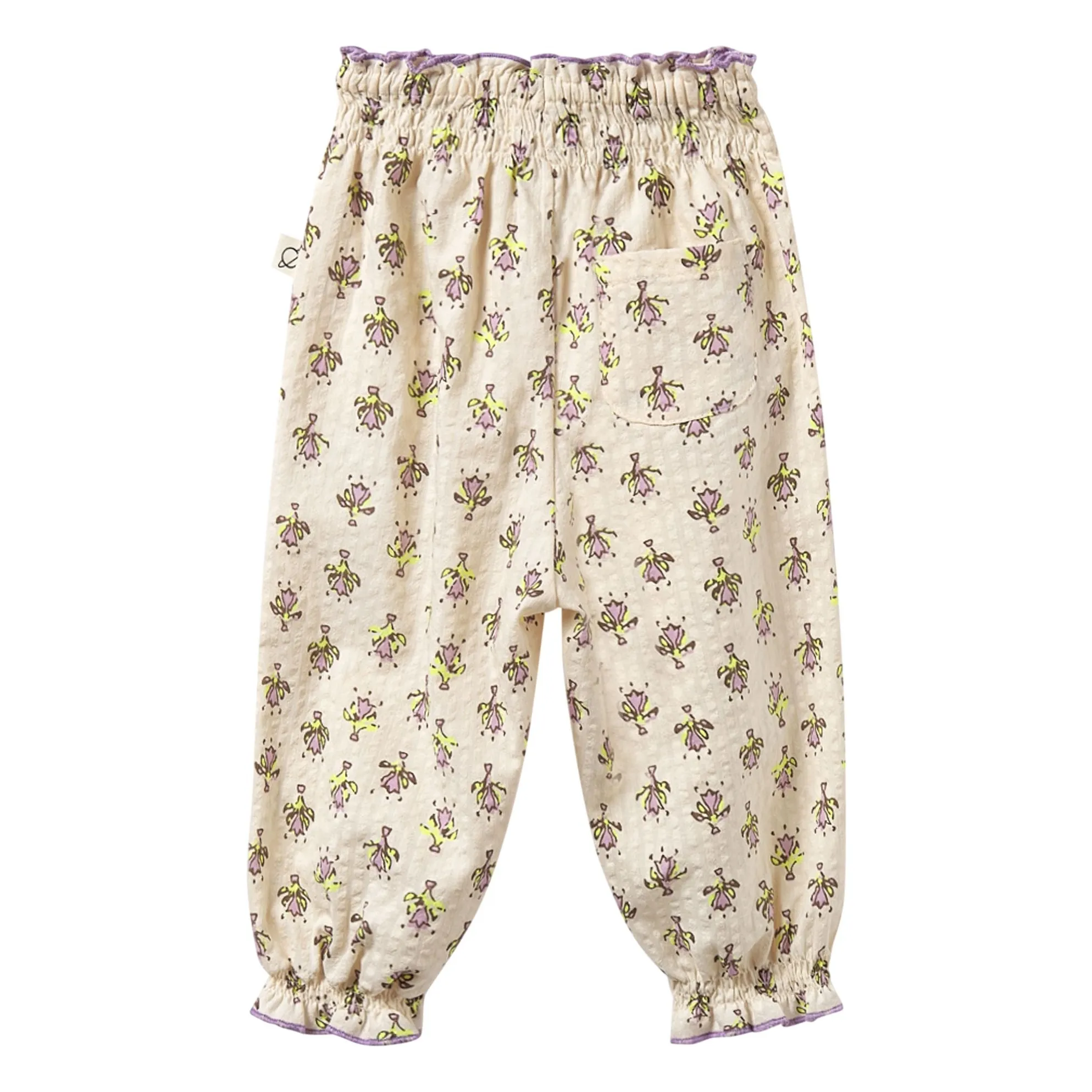 Pantalon Lina Fleuri Coton Bio | Lavande- Image produit n°3