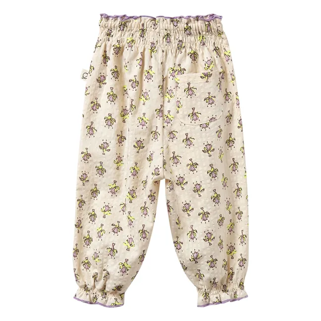 Pantalon Lina Fleuri Coton Bio | Lavande