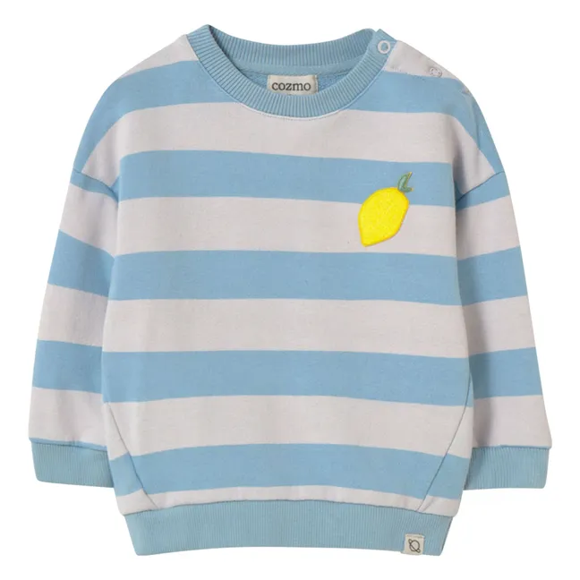 Sweat Kelly Rayé Citron | Bleu ciel