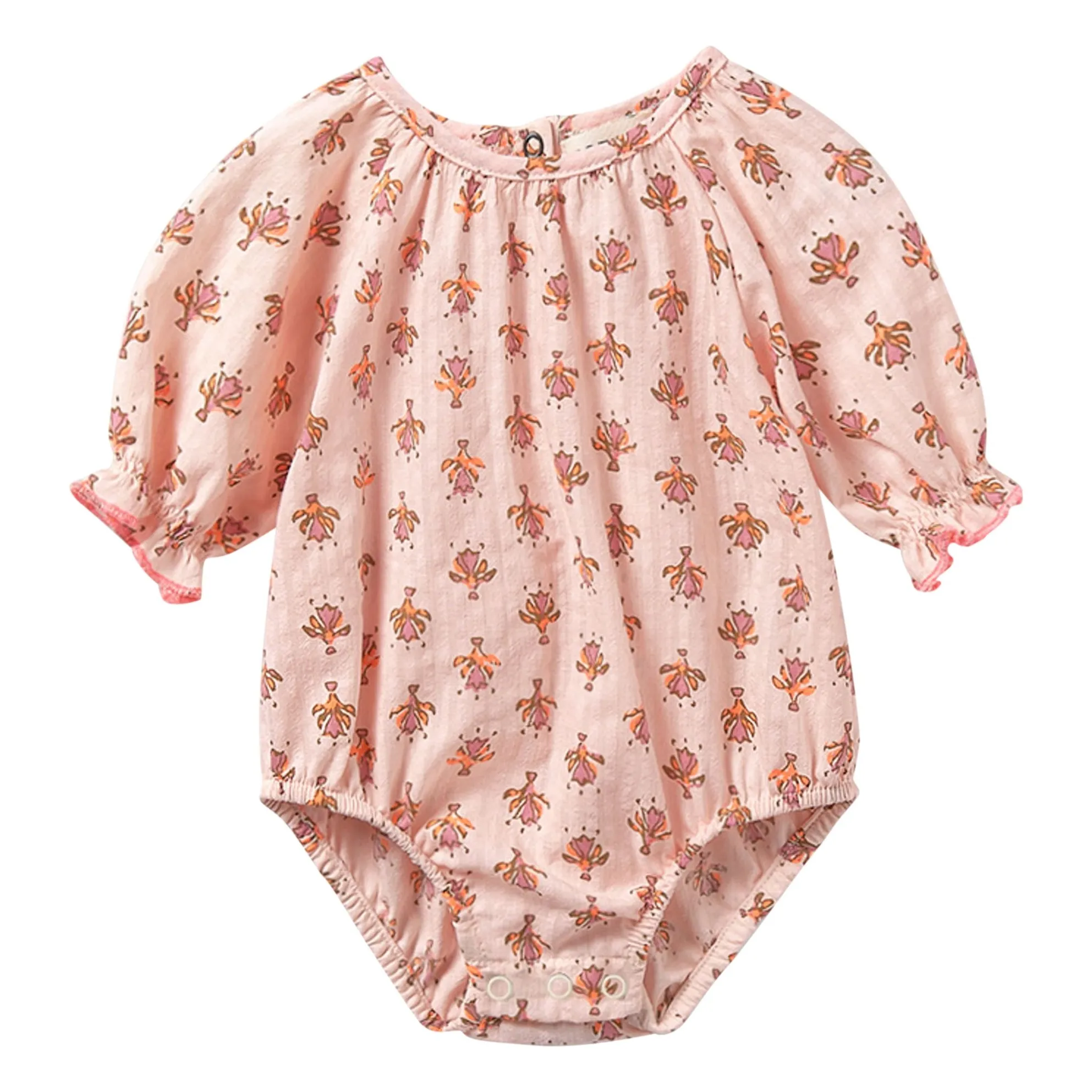 Cozmo Powder Pink Jul Fleurie Organic Cotton Romper
