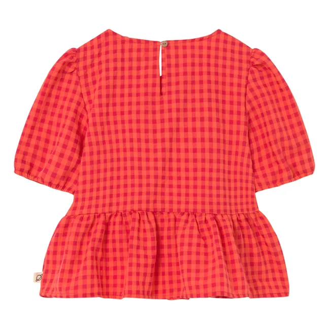 Blouse Joy Carreaux Fibres Recyclées | Rouge
