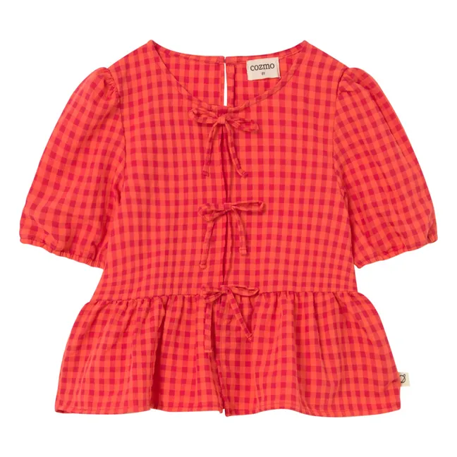 Blouse Joy Carreaux Fibres Recyclées | Rouge