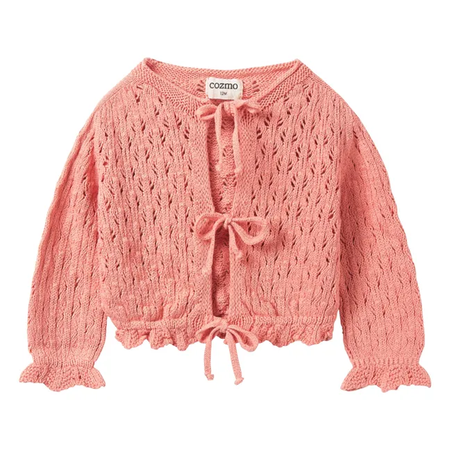 Cardigan Ivy Pointelle Fibres Recyclées | Rose