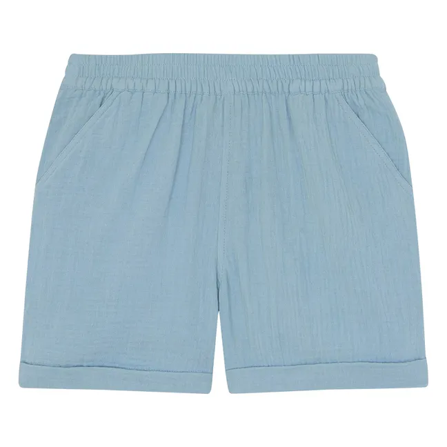 Short Noé Gaze de Coton | Bleu ciel