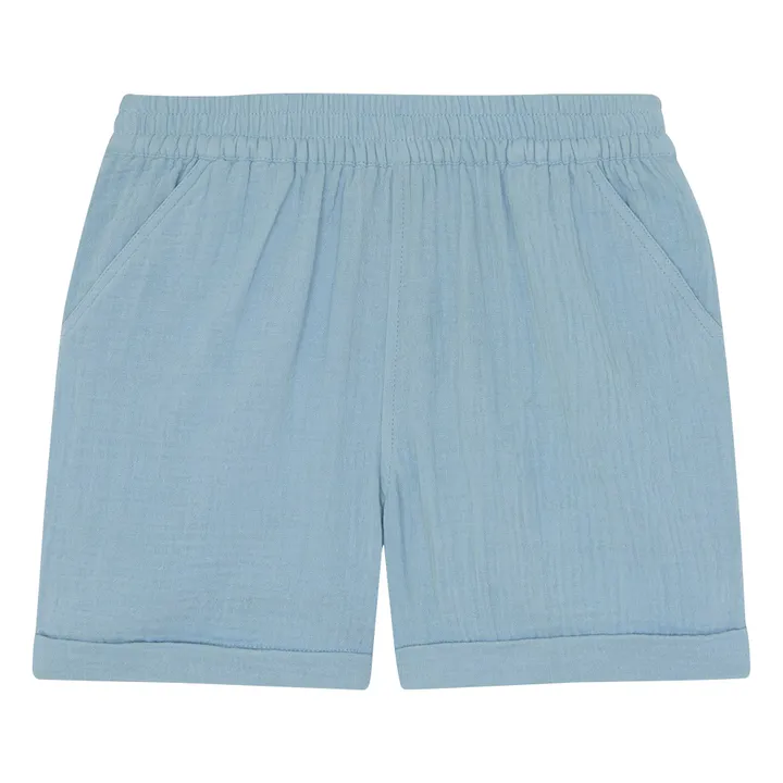 Short Noé Gaze de Coton | Bleu ciel- Image produit n°2
