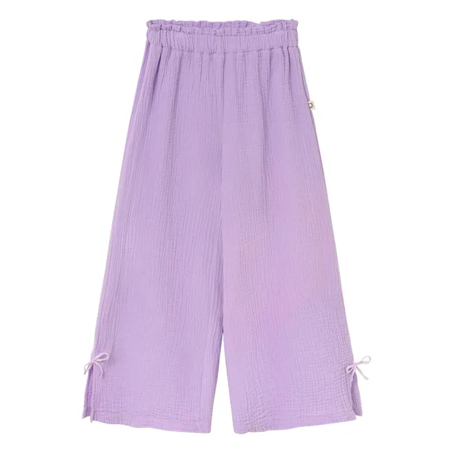 Pantalón de gasa de algodón morado | Lavanda