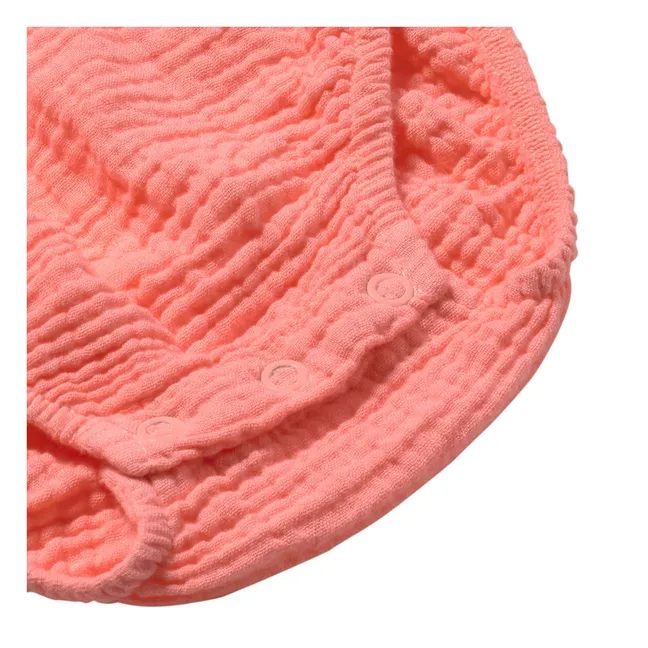 Tess Cotton gauze romper | Coral