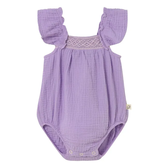Barboteuse Tess Gaze de Coton | Lavande