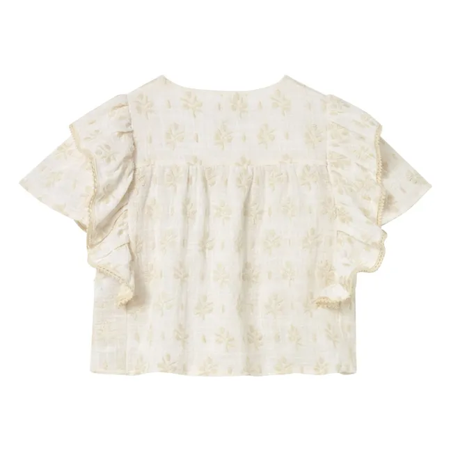 Blusa de algodón orgánico Tansy | Marfil