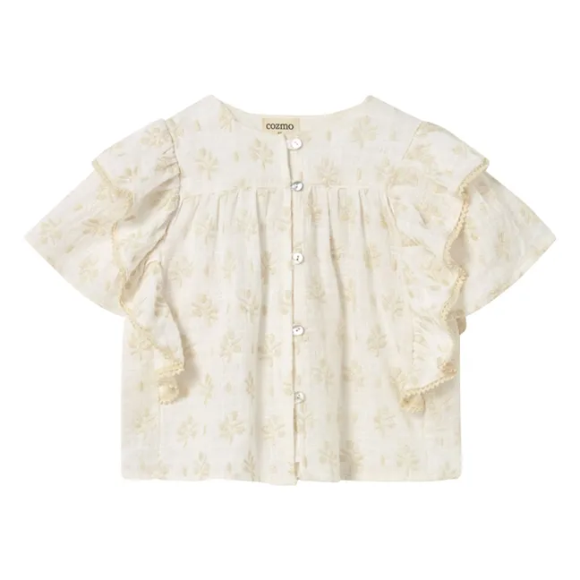 Blusa de algodón orgánico Tansy | Marfil