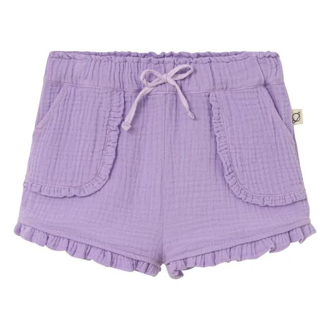 Pantalón corto de gasa de algodón Stella | Lavanda