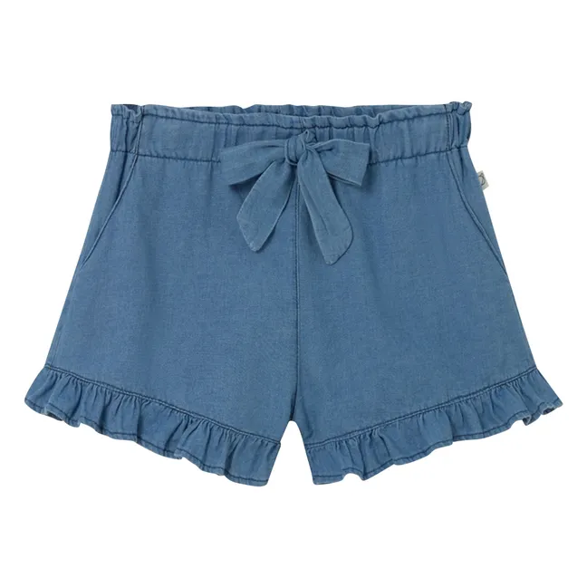 Pantalones cortos vaqueros Sienna Ruffles | Azul