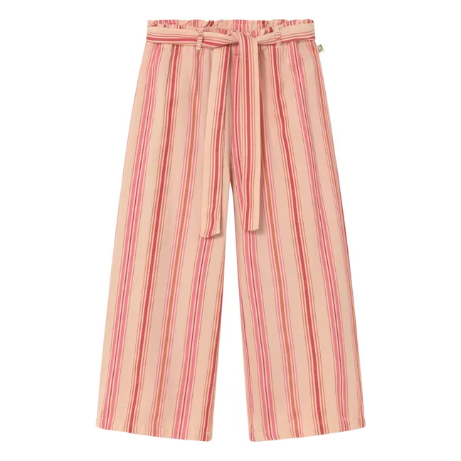 Pantaloni a righe in cotone biologico Sena | Rosa