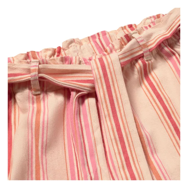 Pantaloni a righe in cotone biologico Sena | Rosa
