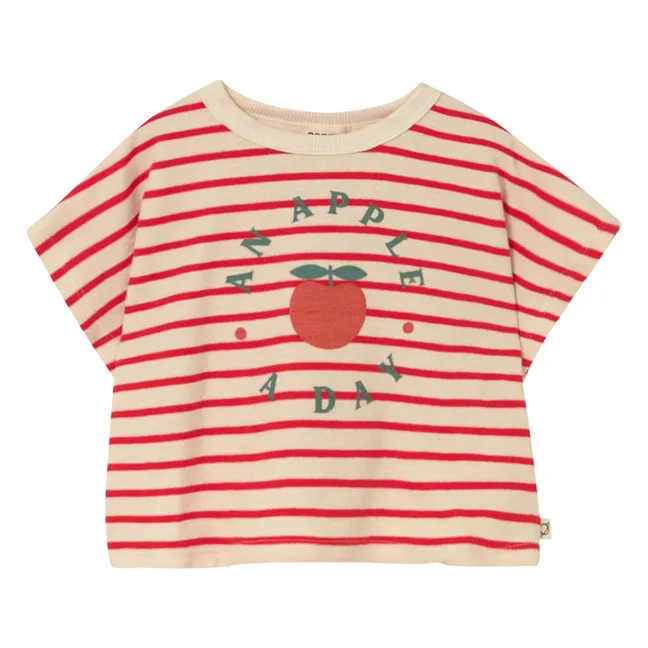 T-shirt Selva Rayé Coton Bio | Rouge
