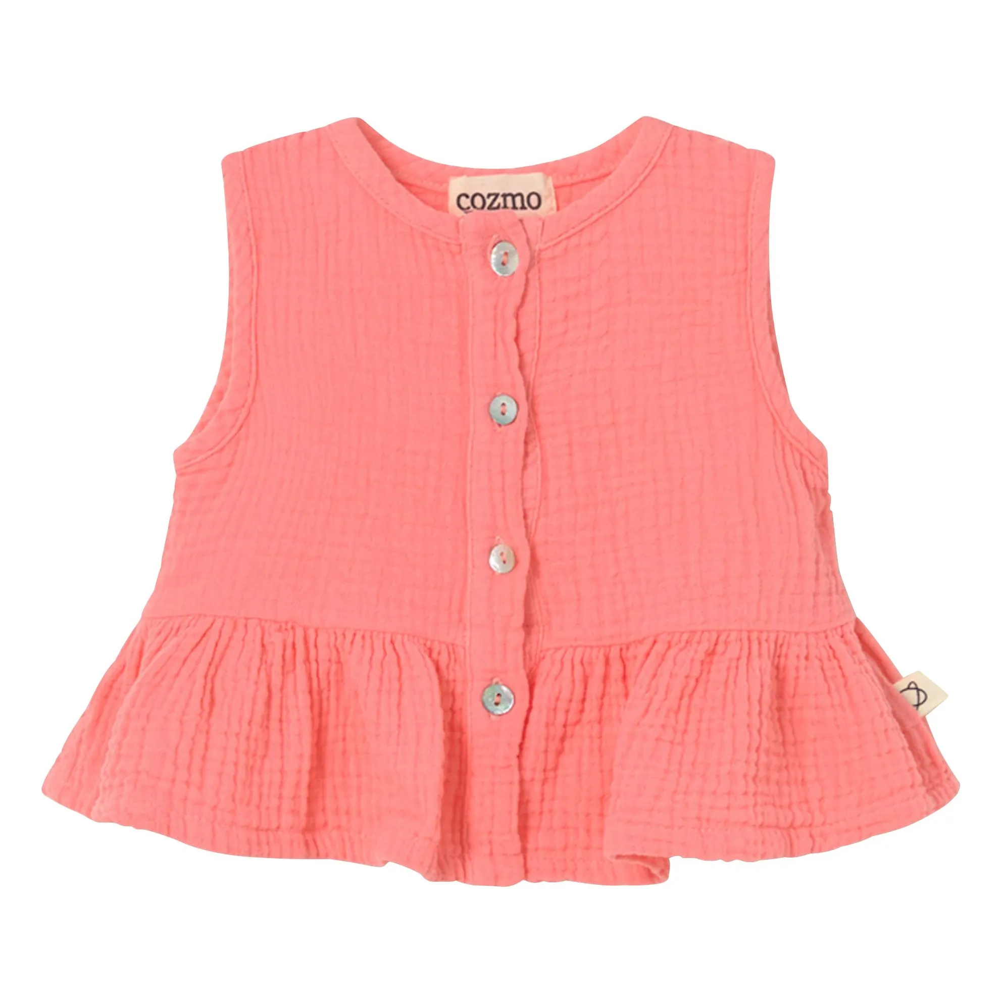 Cozmo Candy Pink Posy Cotton Gauze Top