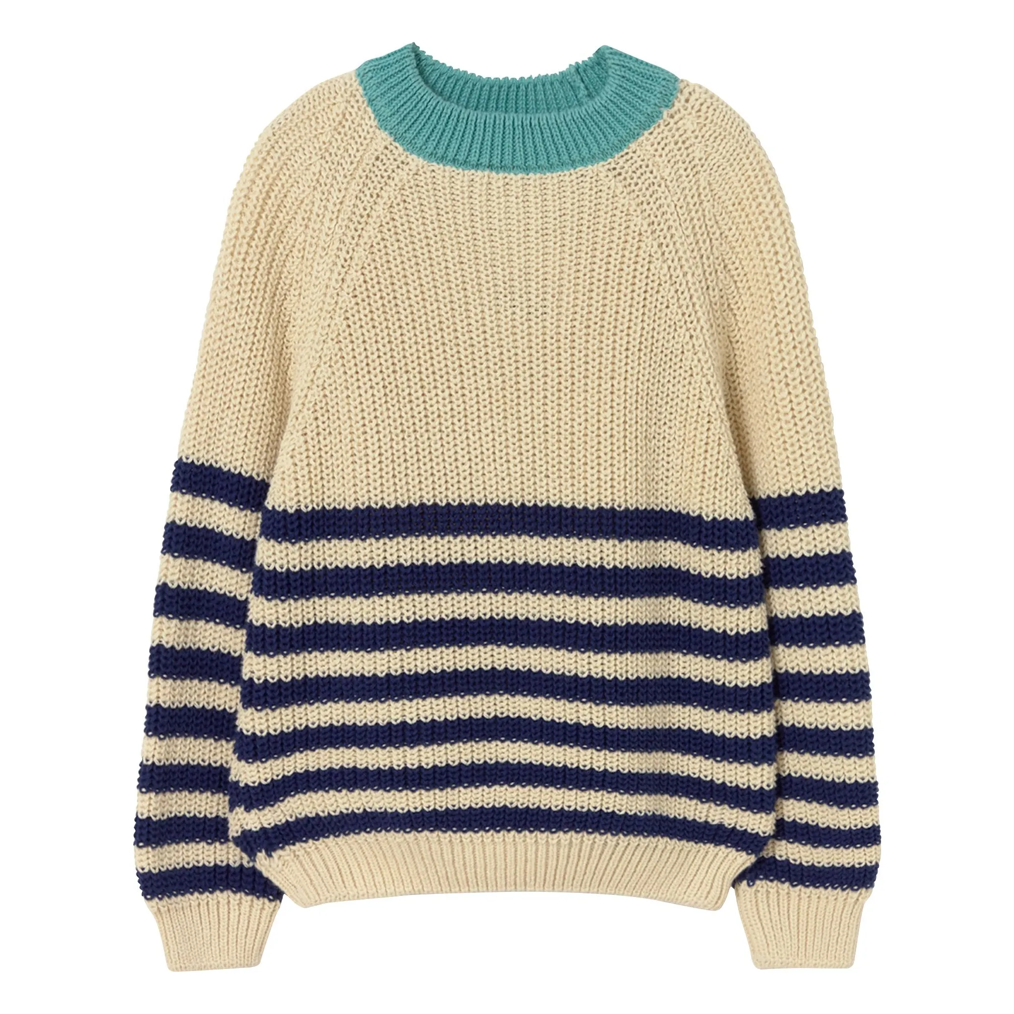 Cozmo Ecru Striped Reed Sweater