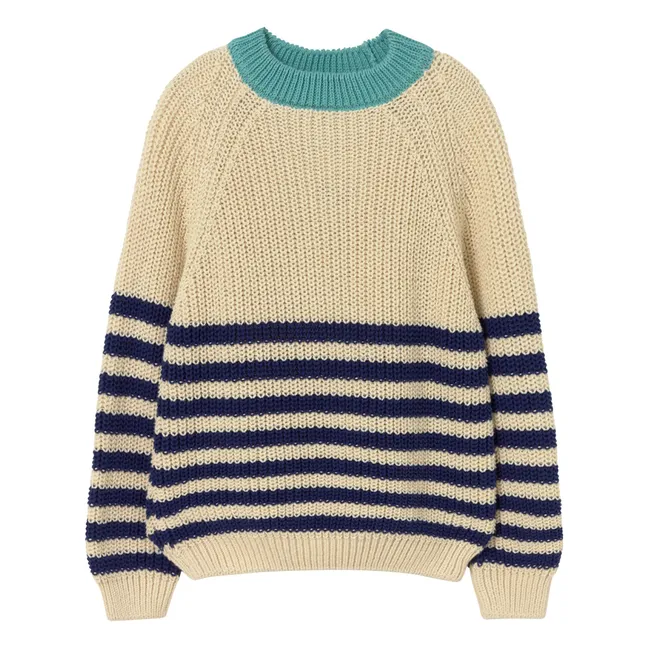 Striped Reed sweater | Ecru