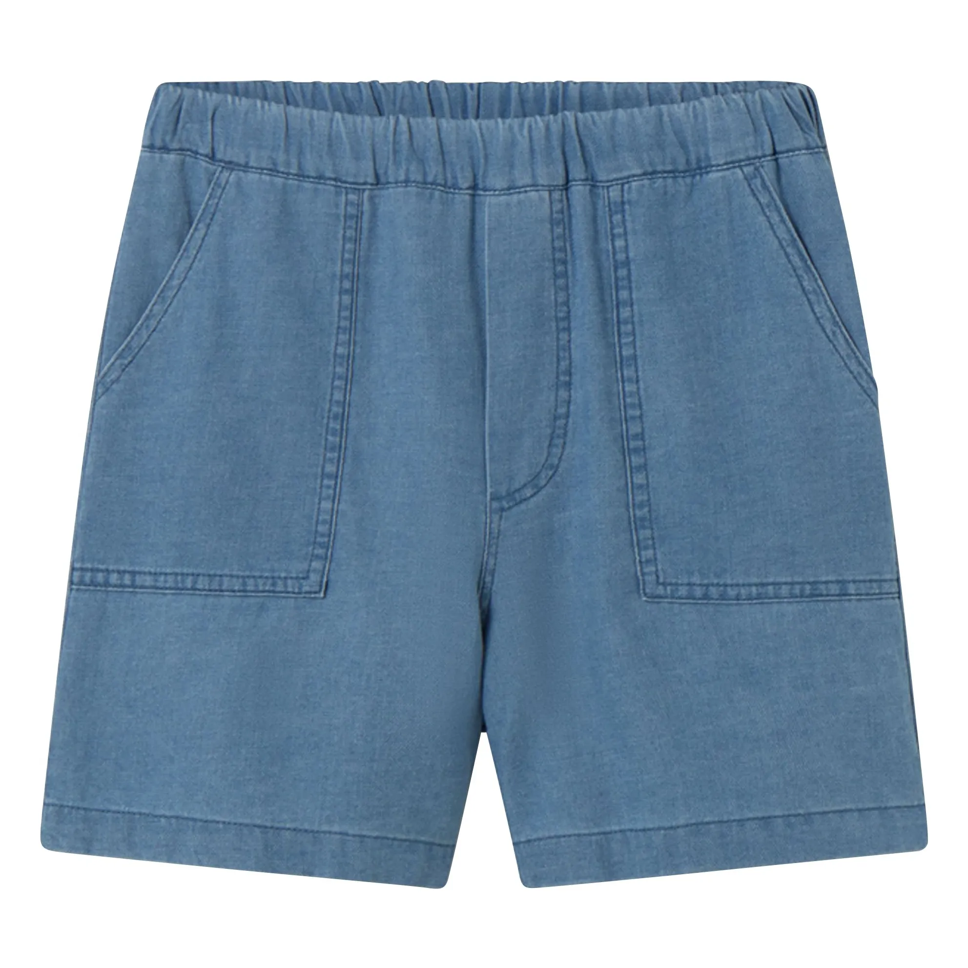 Cozmo Blue Denim Wolf Bermuda Shorts