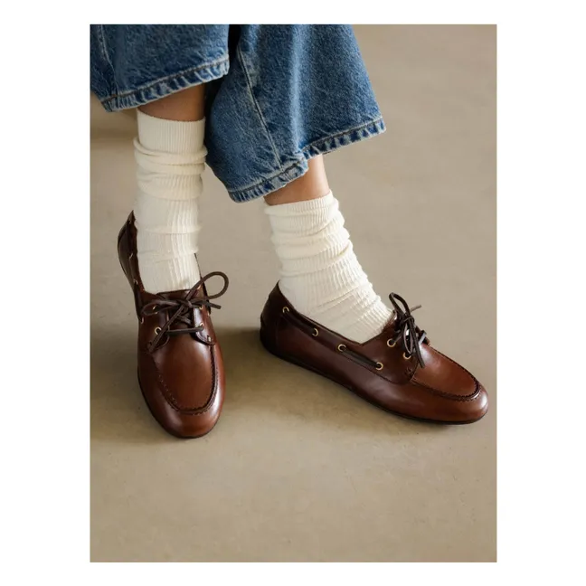 Zapatos náuticos de piel Betsy | Café