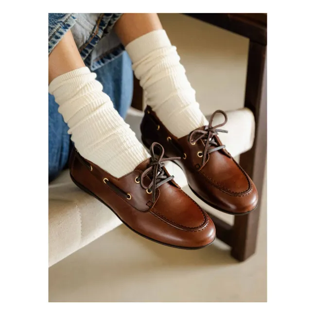 Zapatos náuticos de piel Betsy | Café