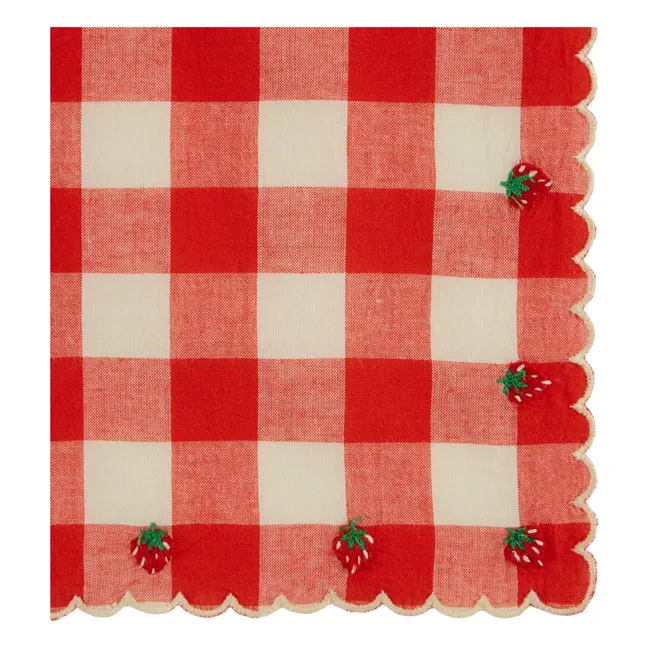 Embroidered napkin | Red