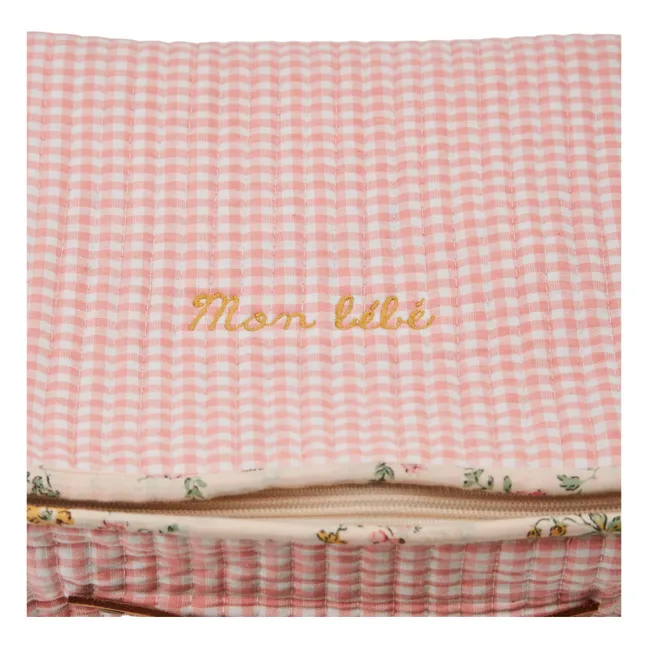 Petite valise de rangement Vichy | Rose