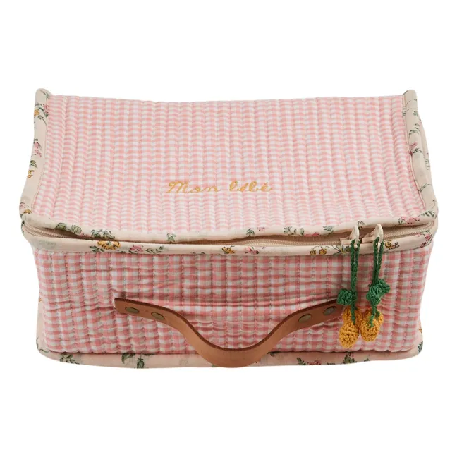 Estuche pequeño Vichy | Rosa