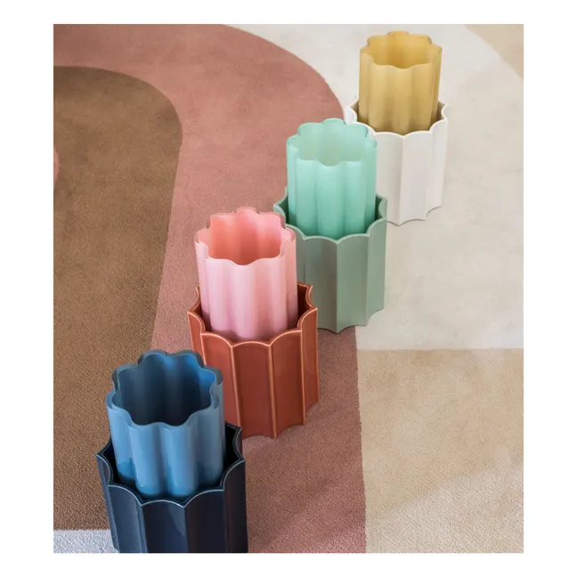 Vaso in vetro e ceramica Duetto | Rosa confetto