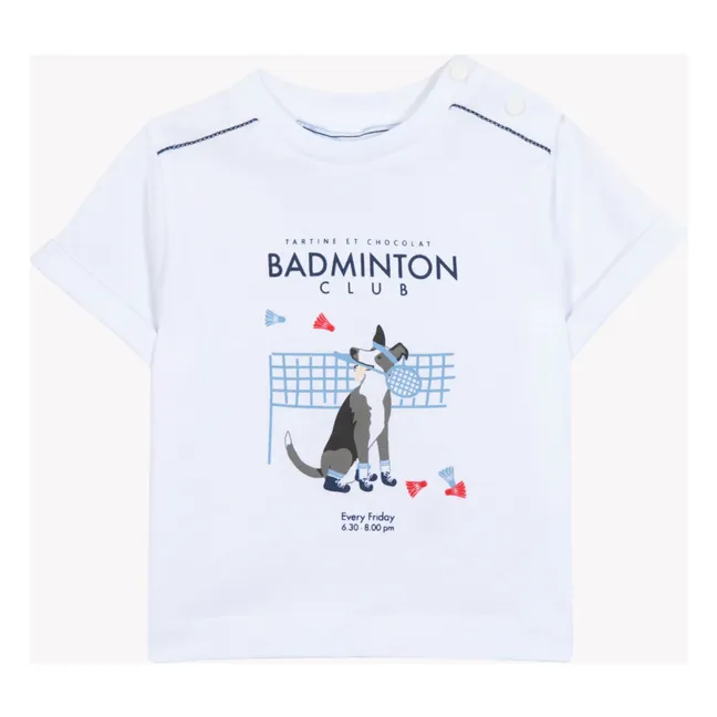 Badminton Club Dog T-shirt | White