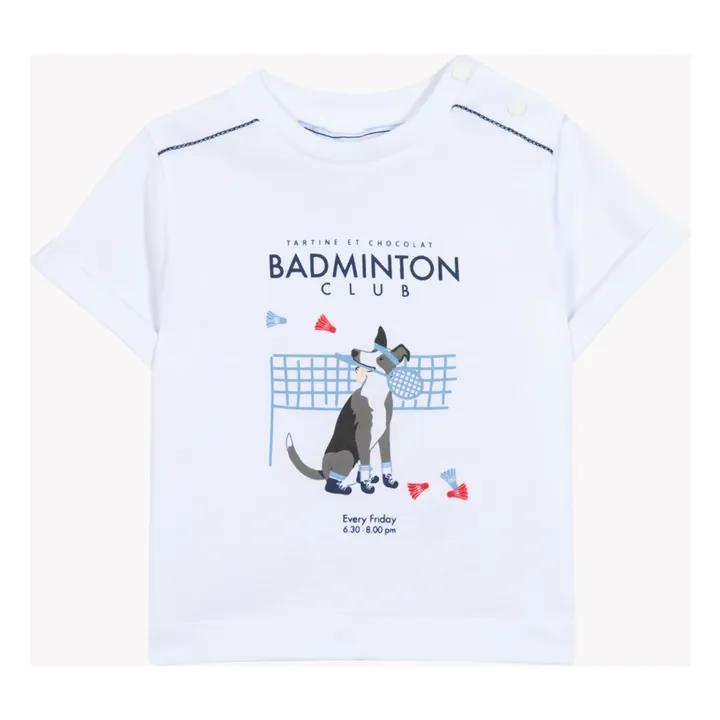 T-shirt Badminton Club Chien | Blanc- Image produit n°0