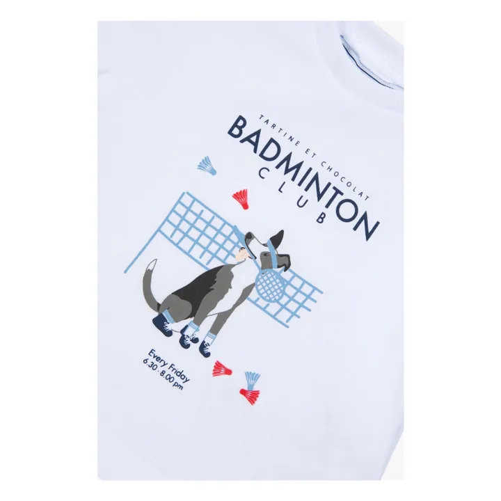 T-shirt Badminton Club Chien | Blanc- Image produit n°2