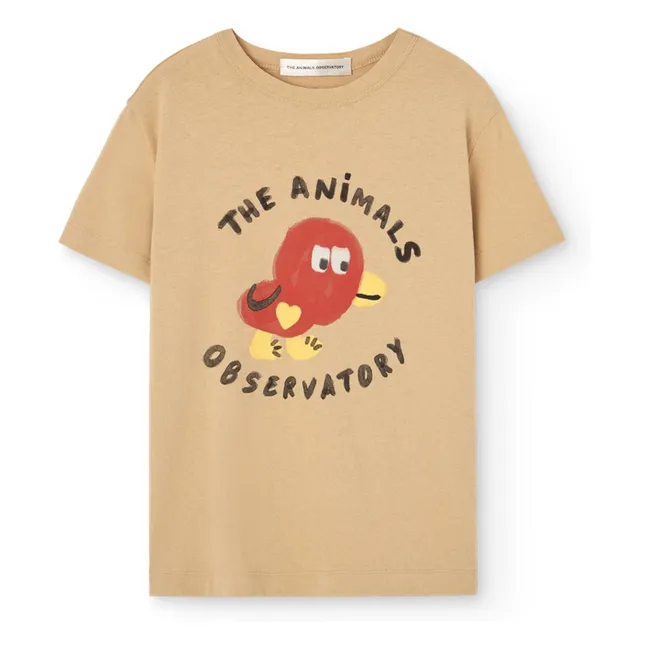 Camiseta Gallo Pollito Algodón Ecológico | Marrón