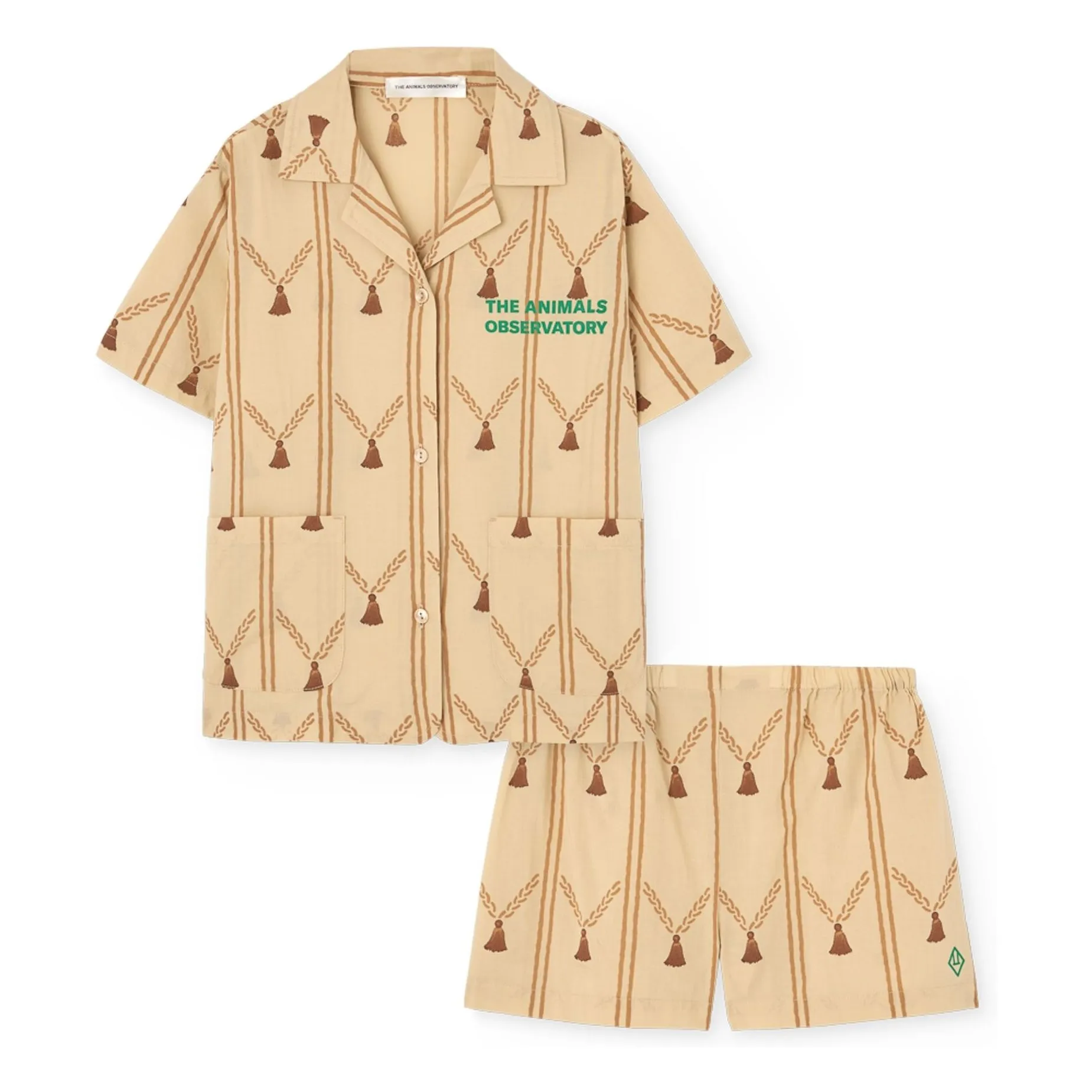 Ensemble Chemise et Short Magpie Coton Bio | Jaune pâle- Image produit n°0