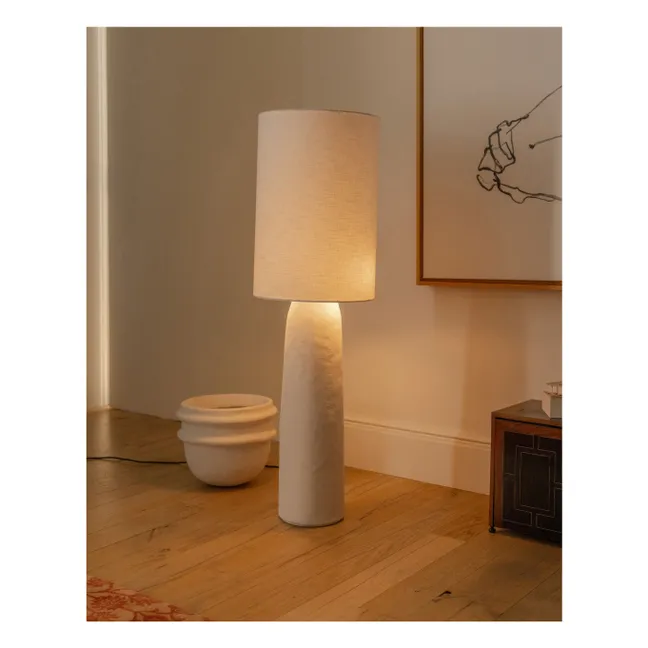 Earth papier-mâché floor lamp, Marie Michielssen | White