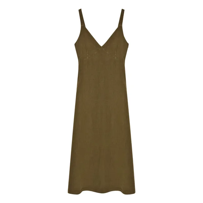 Vestido Bulbine de lino | Olive