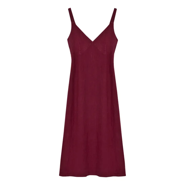 Robe Bulbine Lin | Rouge foncé- Image produit n°0