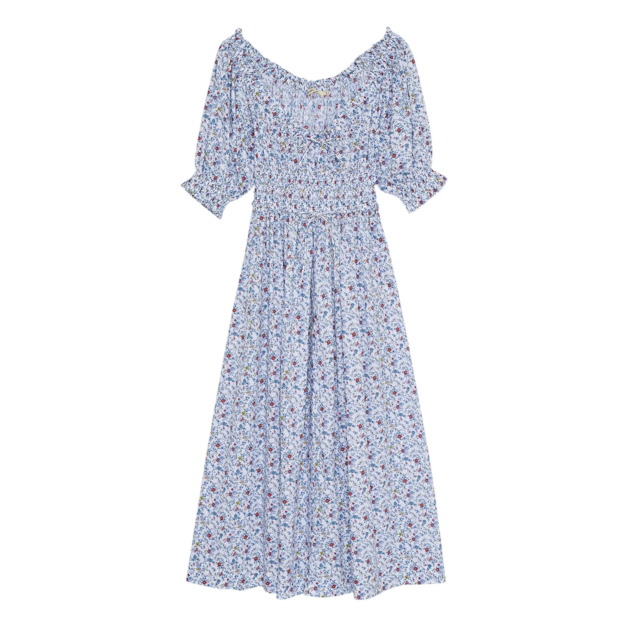 The New Society Blue Cloe Cotton Dress