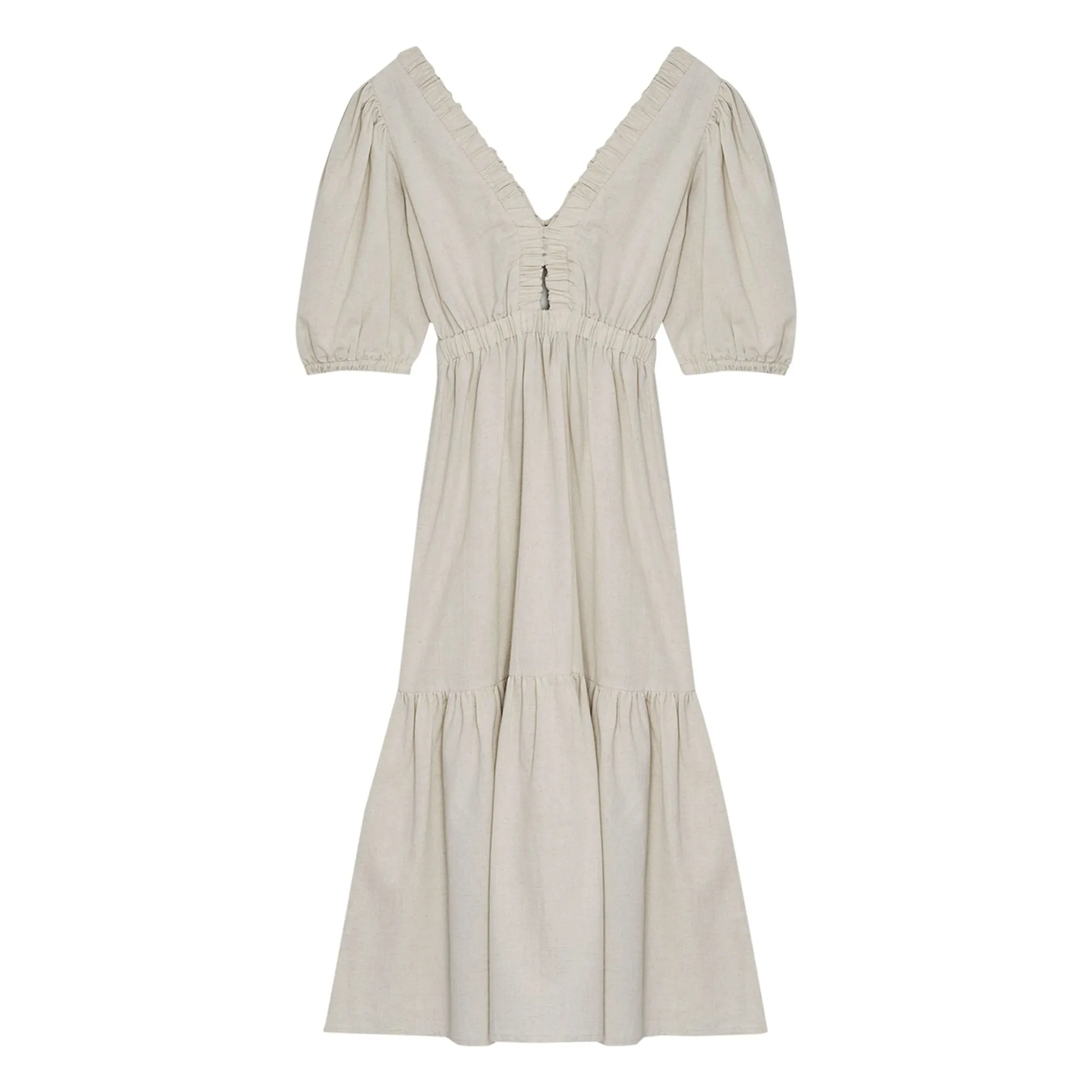 The New Society Sand Aloe Linen Dress