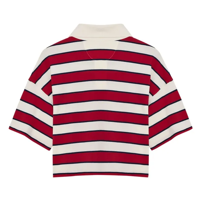 Polo Rayures Acacia Coton | Rouge